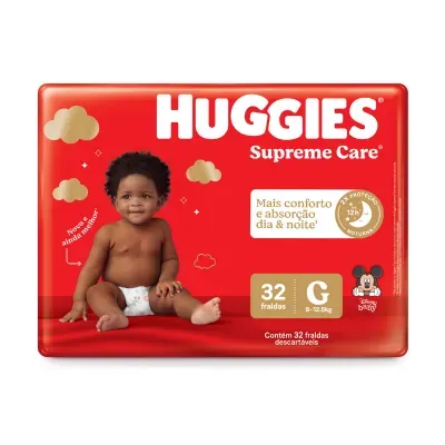 Fralda Huggies Supreme Care G 32 unidades